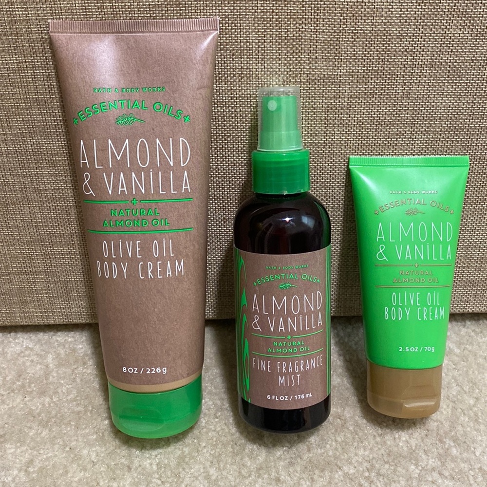 Almond and Vanilla with Almond and Olive oil Bath and Body set